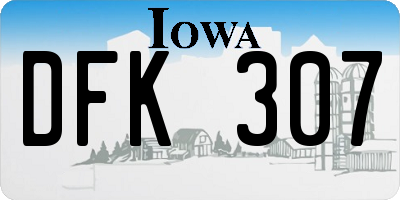 IA license plate DFK307