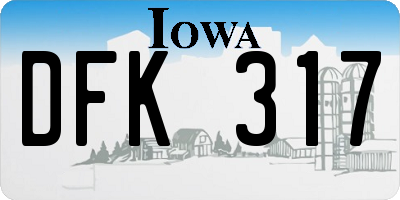 IA license plate DFK317