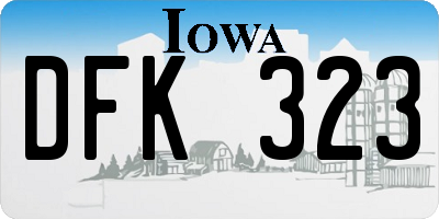 IA license plate DFK323