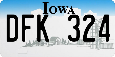 IA license plate DFK324