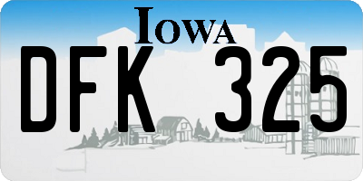 IA license plate DFK325
