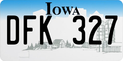 IA license plate DFK327