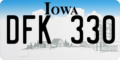 IA license plate DFK330