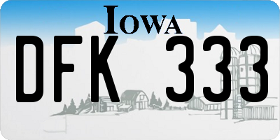 IA license plate DFK333