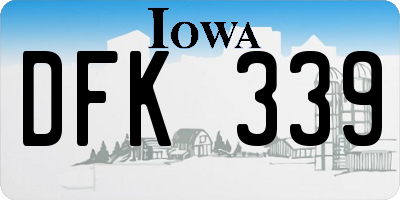 IA license plate DFK339