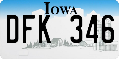 IA license plate DFK346
