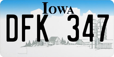 IA license plate DFK347
