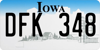 IA license plate DFK348