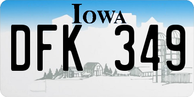 IA license plate DFK349