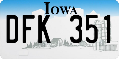 IA license plate DFK351