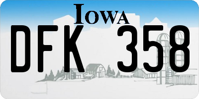 IA license plate DFK358