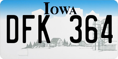 IA license plate DFK364