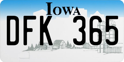 IA license plate DFK365