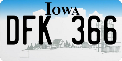 IA license plate DFK366