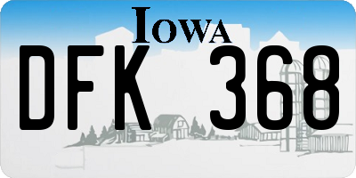 IA license plate DFK368