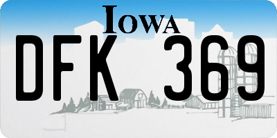 IA license plate DFK369