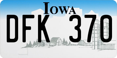 IA license plate DFK370