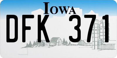 IA license plate DFK371