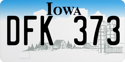 IA license plate DFK373