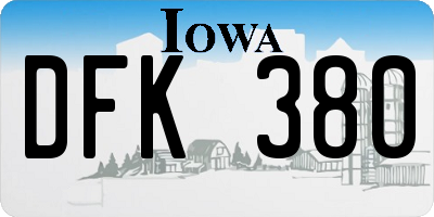 IA license plate DFK380