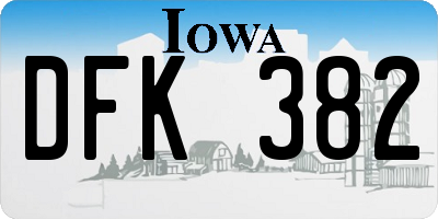 IA license plate DFK382