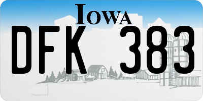 IA license plate DFK383