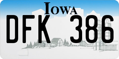 IA license plate DFK386