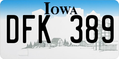 IA license plate DFK389