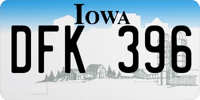 IA license plate DFK396