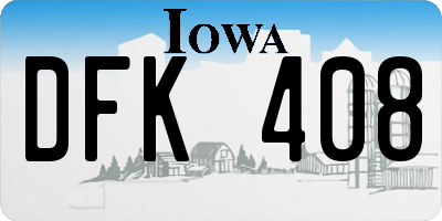 IA license plate DFK408