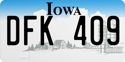 IA license plate DFK409