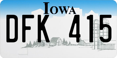 IA license plate DFK415