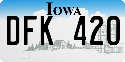 IA license plate DFK420