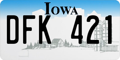 IA license plate DFK421
