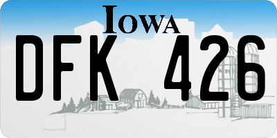 IA license plate DFK426