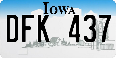 IA license plate DFK437