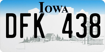 IA license plate DFK438