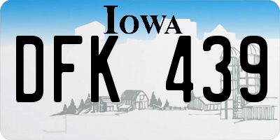 IA license plate DFK439