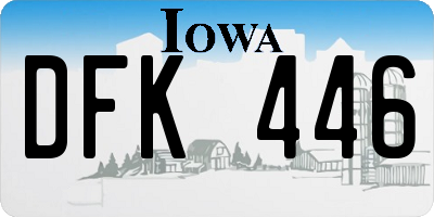 IA license plate DFK446