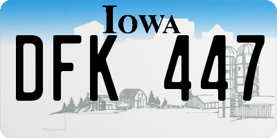 IA license plate DFK447