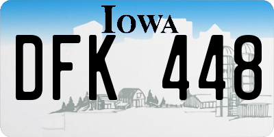 IA license plate DFK448
