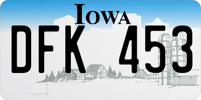 IA license plate DFK453