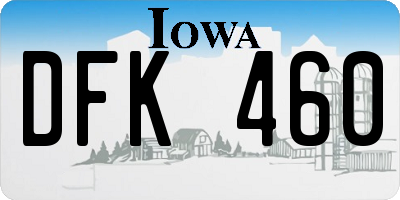 IA license plate DFK460