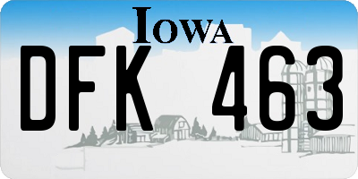 IA license plate DFK463