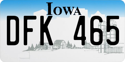 IA license plate DFK465