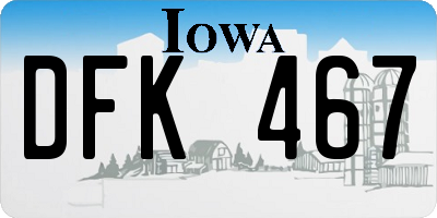 IA license plate DFK467