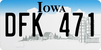 IA license plate DFK471