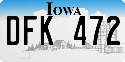 IA license plate DFK472