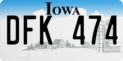 IA license plate DFK474