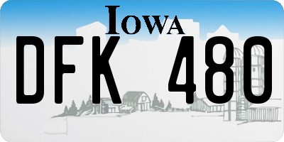 IA license plate DFK480